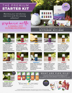 The new Young Living Essential OIl Premium Starter Kit is the perfect way to become introduced to essential oils. I love Stephanie Wolfe, distributor 2515559!