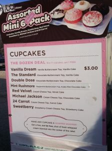 Hey Cupcake menu