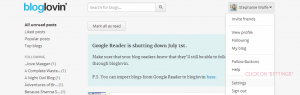 Step 2 of Bloglovin URL tutorial