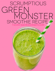Totally making this green monster smoothie recipe! So easy and not many ingredients!