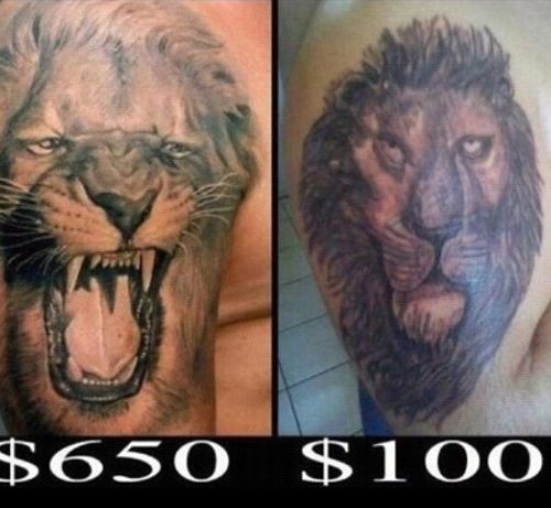 this tattoo is too funny! the more you look at it, the funnier it is!