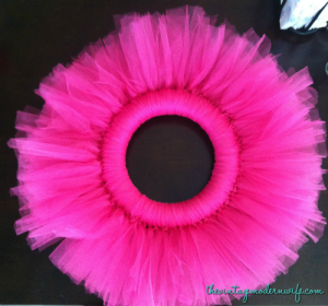Make a tulle wreath for your home, classroom, or office with just a few easy steps!