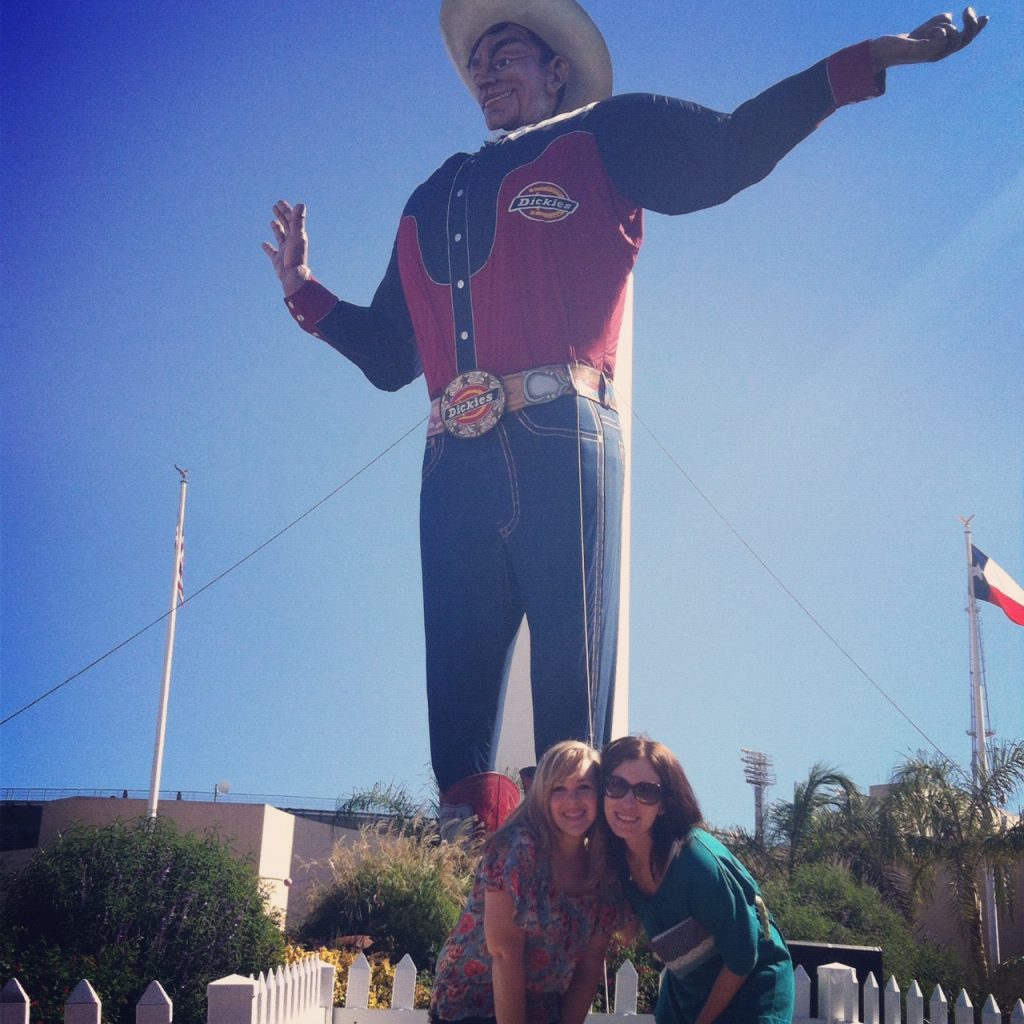 Neely and I at the Texas State Fair with Big Tex the week before he burned down