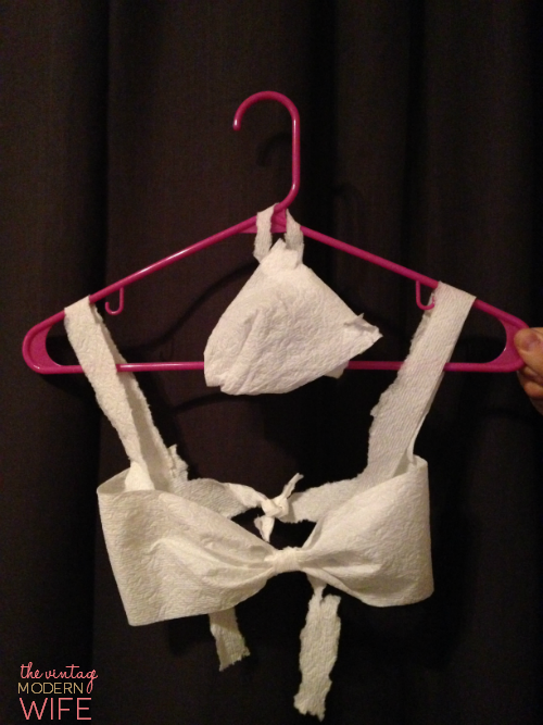 Tired of the same old boring games played at bridal showers? Try this hilarious game by The Vintage Modern Wife! It's the Best Bridal Shower Game Ever: Toilet Paper Lingerie! This particular set is a Cottonelle bow bra and thong