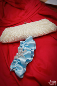 Absolutely love this beaded clutch and satin garter from The Vintage Modern Wife's wedding!
