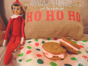 Looking for a non-traditional cookie recipe for Santa? Try these Santa Pillsbury Peppermint Sandwiches! Not only are they delicious, but they're gluten free!