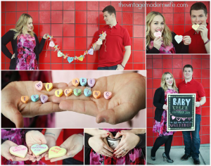 Absolutely LOVE this Valentine's pregnancy announcement of The Vintage Modern Wife. Photography by Legacy Imaging in Waco, Texas.