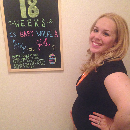 Baby bump chalkboard by The Vintage Modern Wife inspired by Little Baby Garvin. 18 weeks pregnant!