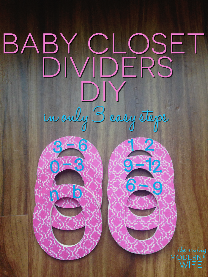 This baby closet dividers DIY project from The Vintage Modern Wife is SO easy. Didn't take me long at all to make, and I didn't need many supplies!