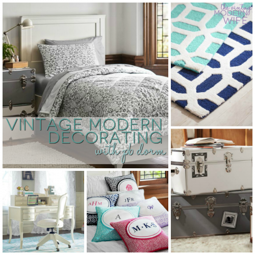 Love this vintage modern dorm room style decorating from #PBDorm!