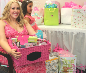 Giving a gift basket is a perfect baby shower gift for a mom-to-be