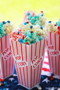 Looking for one delicious 4th of July treat? This 4th of July Popcorn with Skittles America Mix is sweet, salty, sticky, and down right delicious! It's perfect for any 4th of July party! #buy2get2 #ad
