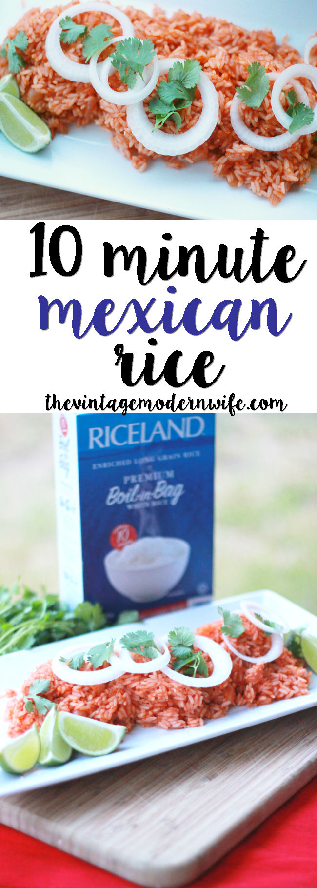 Want to make Mexican Rice but don't have the time? Check out this 10 Minute Mexican Rice recipe from The Vintage Modern Wife! It's so delicious! #ProntoPerfectRice 