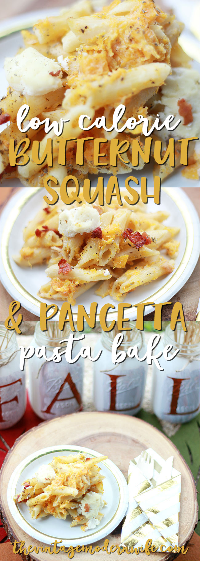 Looking for a pasta bake that'll blow your mind? This Low Calorie Butternut Squash and Pancetta Pasta Bake is so delicious and perfect for Friendsgiving, Thanksgiving, Christmas Eve, or just a crazy week! #MyExceptionalPasta #GoldenHarvest #Pmedia #ad
