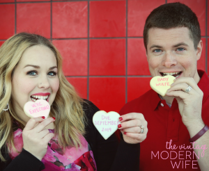 Looking for a cute Conversation Hearts Valentine's pregnancy announcement? The Vintage Modern Wife is sharing the adorable way she and her husband announced their pregnancy!