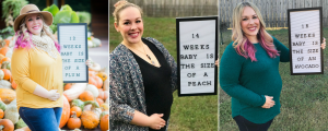 Love this baby bump letter board progression by The Vintage Modern Wife. 12-16 weeks pregnant!