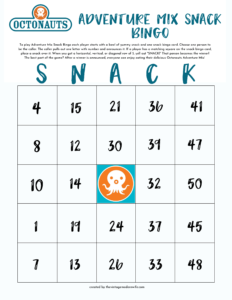 Octonauts Above & Beyond Adventure Snack Mix Bingo