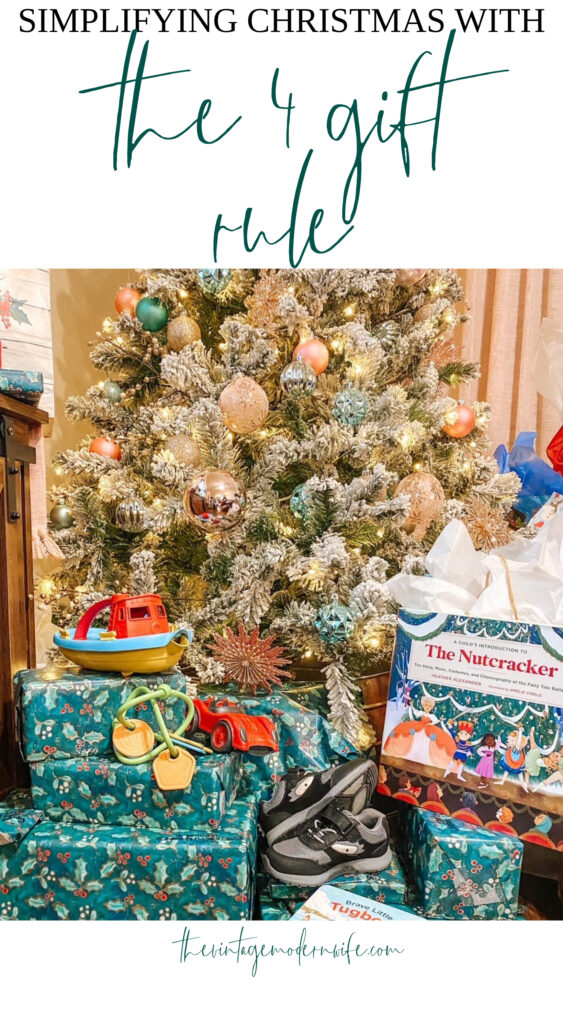 Desperate to make Christmas shopping easier for your family? Try the 4 gift rule for everyone in your house! It's easy to remember and so simple to do!